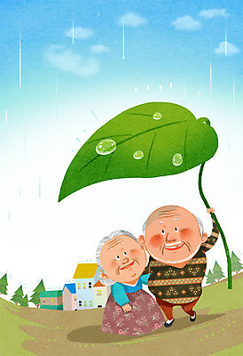 전신 PSD 나무 식물 라이프스타일 건축물 부부 커플 여자 할아버지 노년 남자 할머니 잎 일러스트 우산 날씨 나뭇잎 주택 건강 관리 서기 사람 성인 두명 건물 라이프 실버라이프 노후 건강관리 노부부 비 사회 실버 보호 빗방울 복지 노인만 성인만 국내일러스트 자연요소 건축 컨셉 관계 모션 생활 비_날씨 사회이슈 공동체 파일형식