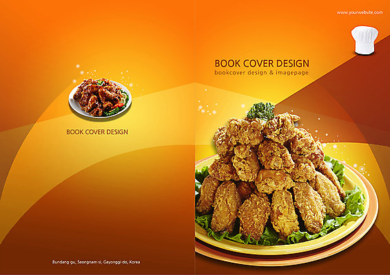 PSD 템플릿 편집 모자 그릇 접시 표지디자인 북디자인 출판디자인 표지 음식 백그라운드 북커버 요리사모자 팜플렛 사람없음 식당 치킨 프라이드치킨 양념치킨 닭고기 이미지템플릿 모자_잡화 식기 잡화 육류 상점 요리사 닭고기요리 파일형식