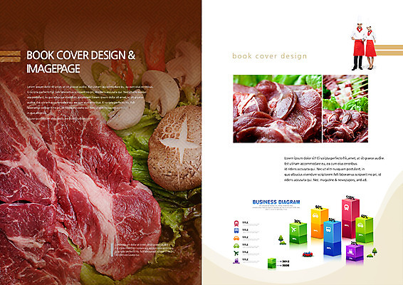 PSD 외국인 템플릿 편집 표지디자인 북디자인 출판디자인 여자 남자 내지 한식 음식 백그라운드 채소 북커버 고추 그래프 생고기 육류 사람 팜플렛 성인 두명 식당 주방장 요리사 버섯 성인만 이미지템플릿 직업 식재료 인종 상점 파일형식