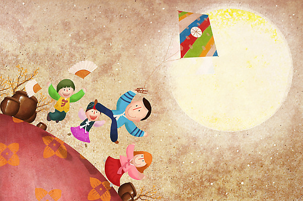 전신 PSD 나무 식물 한국문화 한국전통 여자 명절 남자 어린이 백그라운드 일러스트 가족 서기 사람 소녀 소년 여러명 추석 전통놀이 보름달 달 항아리 부채 전통의상 한복 연 연날리기 방패연 어린이만 국내일러스트 자연요소 동양문화 전통 기념일 다수 관계 모션 놀이 한국 놀이용품 도자기 파일형식