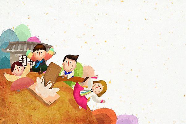 전신 PSD 한국문화 한국전통 여자 명절 남자 백그라운드 일러스트 가족 산 주택 떡 서기 들기 사람 여러명 추석 망치 전통의상 한복 방아 떡방아 국내일러스트 동양문화 전통 기념일 다수 관계 모션 한국 건물 공구 파일형식