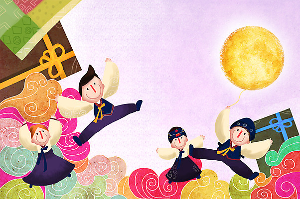 전신 PSD 구름 한국문화 한국전통 여자 명절 남자 딸 아들 어린이 백그라운드 일러스트 가족 엄마 선물 사람 소녀 소년 여러명 선물상자 추석 보름달 달 아빠 전통의상 한복 추석선물 국내일러스트 자연요소 동양문화 전통 기념일 다수 관계 한국 상자 파일형식 명절선물