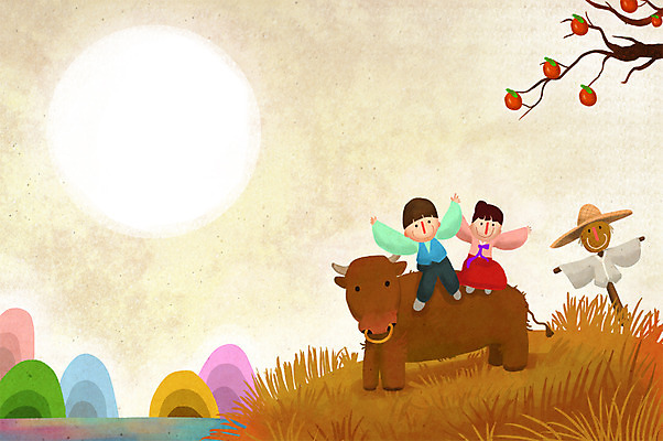 전신 PSD 동물 한국문화 한국전통 여자 명절 열매 남자 백그라운드 과일 일러스트 가족 산 감 사람 앉기 초원 두명 추석 보름달 달 시골 풀 소 전통의상 한복 감나무 허수아비 국내일러스트 자연요소 나무 식물 동양문화 전통 기념일 농업 포유류 관계 모션 한국 파일형식