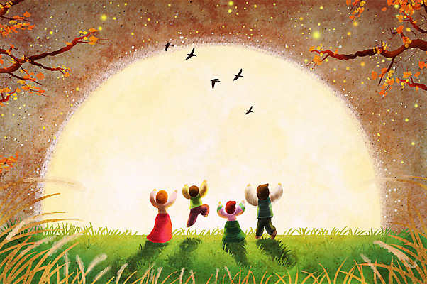 전신 PSD 나무 식물 동물 한국문화 한국전통 여자 명절 남자 딸 별 아들 어린이 백그라운드 일러스트 가족 조류 밤하늘 엄마 서기 사람 소녀 소년 초원 여러명 추석 보름달 달 풀 아빠 전통의상 한복 국내일러스트 자연요소 동양문화 전통 기념일 다수 관계 모션 하늘 한국 야간 파일형식