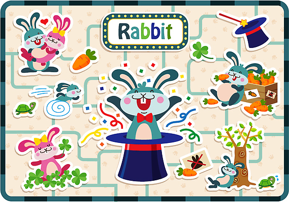 나무 식물 동물 문자 캐릭터 모자 알파벳 영어 동물캐릭터 백그라운드 스티커 패턴 채소 일러스트 사람없음 단어 상자 당근 십이지신 토끼 퍼즐 거북이 클로버 암컷 수컷 토끼캐릭터 낮잠 십이지신캐릭터 마술사모자 일러캐릭터 AI파일 모자_잡화 잡화 무늬 포유류 파충류 뿌리채소 반려동물 잠 파일형식 벡터