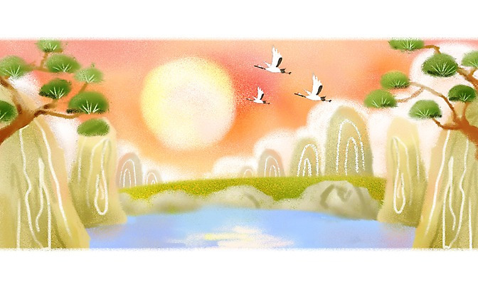 PSD 나무 식물 동물 구름 한국전통 계절 명절 호수 백그라운드 일러스트 자연 조류 하늘 산 풍경 사람없음 추석 가을풍경 학 보름달 달 가을 연못 소나무 초크일러스트 가을배경 국내일러스트 자연요소 전통 기념일 한국 생태계 파일형식 가을_계절