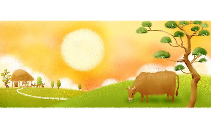 PSD 나무 식물 동물 구름 한국전통 계절 명절 백그라운드 일러스트 자연 하늘 주택 초가집 풍경 잔디 사람없음 추석 가을풍경 보름달 달 가을 소나무 소 초크일러스트 가을배경 국내일러스트 자연요소 전통 기념일 포유류 한옥 한국 건물 생태계 파일형식 가을_계절