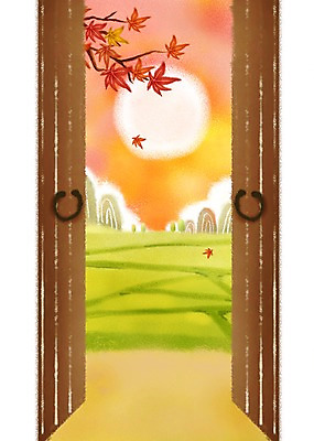 PSD 나무 식물 한국전통 계절 명절 백그라운드 단풍 일러스트 자연 단풍나무 산 논 풍경 사람없음 문 추석 가을풍경 보름달 달 가을 나뭇가지 대문 문고리 초크일러스트 가을배경 국내일러스트 자연요소 전통 기념일 잎 농업 한국 생태계 파일형식 가을_계절