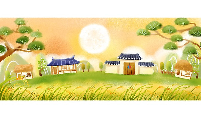 PSD 나무 식물 구름 한국전통 건축물 계절 명절 백그라운드 일러스트 자연 하늘 곡류 초가집 기와집 풍경 사람없음 추석 가을풍경 벼 보름달 달 가을 소나무 초크일러스트 가을배경 국내일러스트 자연요소 전통 기념일 건축 한옥 한국 생태계 파일형식 가을_계절