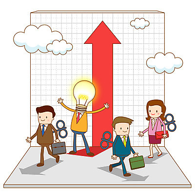 구름 여자 남자 화살표 서류가방 가방 일러스트 비즈니스 전구 성공 아이디어 정장 세명 직장인 비즈니스맨 비즈니스우먼 방향 눈금 상승 오르기 태엽 태엽인형 국내일러스트 AI파일 자연요소 직업 잡화 옷 인형 컨셉 모션 사람 파일형식 벡터
