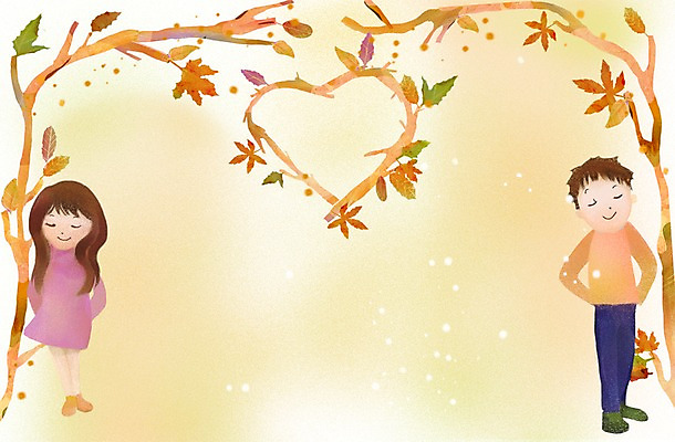 전신 PSD 나무 식물 계절 여자 남자 백그라운드 일러스트 자연 서기 사람 풍경 성인 두명 가을풍경 가을 하트 덩굴 성인만 가을배경 국내일러스트 모양 모션 생태계 파일형식 가을_계절