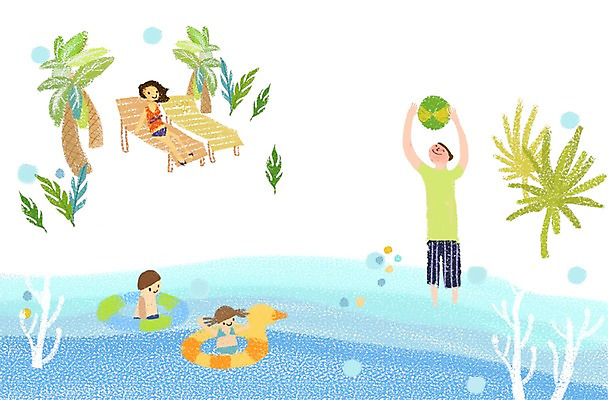 전신 PSD 나무 식물 라이프스타일 여자 남자 딸 행복 아들 어린이 일러스트 공 가족 엄마 휴가 함께함 서기 사람 앉기 소녀 소년 여러명 성인 해변 라이프 여름휴가 바캉스 야자수 수영 화목 자녀 가족라이프 아빠 비치볼 선베드 해수욕 튜브 국내일러스트 감정 바다 다수 컨셉 의자 관계 모션 바캉스용품 생활 수상스포츠 파일형식 여름_계절