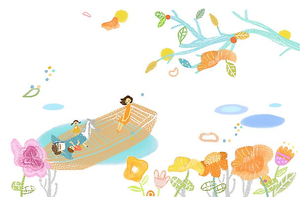 전신 PSD 나무 식물 라이프스타일 여자 남자 꽃 딸 행복 아들 어린이 일러스트 가족 엄마 휴식 함께함 사람 앉기 소녀 소년 여러명 성인 라이프 강 눕기 화목 자녀 나뭇가지 연못 가족라이프 아빠 나룻배 선박 국내일러스트 감정 다수 컨셉 수상교통 배_교통 관계 모션 생활 파일형식