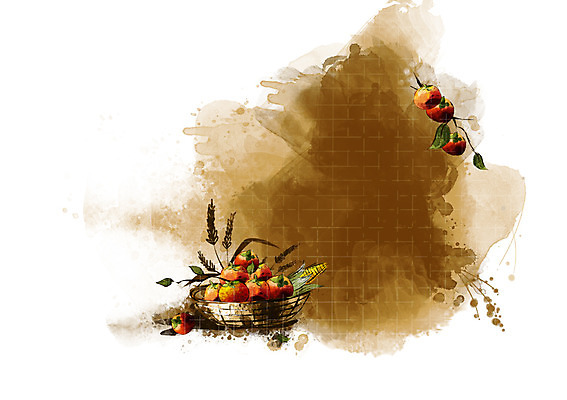 PSD 나무 식물 사계절 계절 열매 백그라운드 낙엽 과일 일러스트 자연 나뭇잎 감 풍경 사람없음 농작물 바구니 벼 가을 감나무 자연백그라운드 이삭 가을배경 국내일러스트 잎 농업 곡류 생태계 파일형식 가을_계절