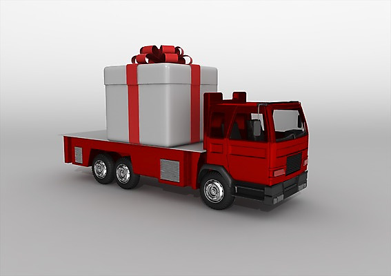 PSD 편집이미지 리본 백그라운드 자동차 선물 이벤트 사람없음 그래픽 선물상자 쇼핑 상자 3D소스 3D 트럭 짐 배송 입체 편집소스 편집3D 육상교통 디지털합성 파일형식