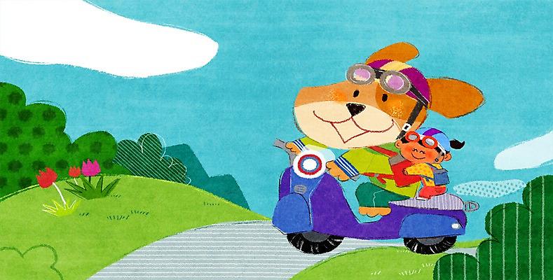 전신 PSD 나무 식물 동물 캐릭터 여자 꽃 도로 길 어린이 동물캐릭터 일러스트 고글 함께함 한명 사람 앉기 소녀 잔디 바이크 스쿠터 오토바이 강아지 헬멧 즐거움 소통 천진난만 여자만 여자한명만 어린이만 소녀만 소녀한명만 일러캐릭터 1 감정 육상교통 컨셉 교통시설 모션 반려동물 개 보호장비 파일형식