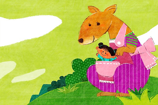 PSD 식물 동물 구름 캐릭터 여자 어린이 동물캐릭터 일러스트 포유류 함께함 한명 사람 소녀 잔디 풀 주머니 즐거움 캥거루캐릭터 소통 천진난만 여자만 여자한명만 어린이만 소녀만 소녀한명만 일러캐릭터 자연요소 1 감정 컨셉 캥거루 파일형식