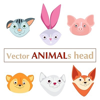 EPS 해외이미지 동물 캐릭터 디자인 영어 종이 얼굴 어린이 일러스트 곰 놀이 생물 주택 반려동물 세트 머리 고양이 유치원 게임 아기 토끼 돼지 플랫 개 만화 그림 여우 주둥이 고무 고립 라텍스 총구 스타일 해외202004 해외일러스트 일러캐릭터 문자 교육 포유류 사람 건물 신체부위 파일형식 벡터 이미지허브