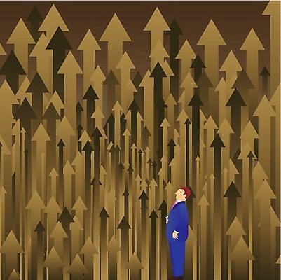 EPS 해외이미지 일러스트 비즈니스 화살 가리킴 비즈니스맨 선택 주식 방향 심볼 주목 많음 해외202004 해외일러스트 남자 컨셉 손짓 금융 직장인 파일형식 벡터 이미지허브