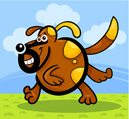 EPS 해외이미지 구름 일러스트 초원 사람없음 달리기 귀여움 강아지 만화 심플 해외202004 해외일러스트 자연요소 컨셉 모션 반려동물 개 파일형식 벡터 이미지허브