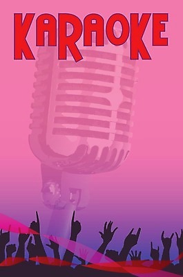 EPS 해외이미지 포스터 백그라운드 일러스트 미술 이벤트 그래픽 야간 저녁 마이크 그림 노래방 해외202004 해외일러스트 자연요소 음향기기 문화예술 파일형식 벡터 이미지허브