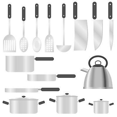 EPS 해외이미지 식기 접시 디자인 실루엣 포크 일러스트 실내 요리 세트 주방 숟가락 요리사 검은색 식사 머그컵 흰색 기구 그룹 칼 은색 냄비 수집 고립 철강 해외202004 해외일러스트 직업 컬러 촬영기법 수저 내부 컵 솥 파일형식 벡터 이미지허브