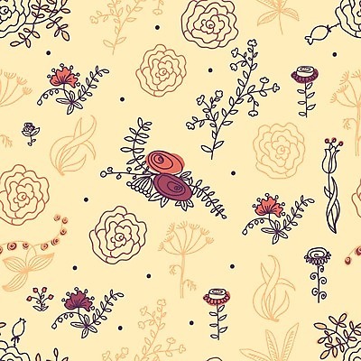 JPG 해외이미지 꽃 잎 패턴 일러스트 사람없음 컬러풀 빈티지 화려 복고 해외202004 해외일러스트 식물 컬러 컨셉 무늬 파일형식 이미지허브