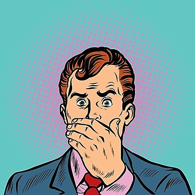 EPS 해외이미지 남자 일러스트 한명 정장 상반신 성인 놀람 비즈니스맨 복고 팝아트 충격 입가림 카툰스타일 성인남자한명만 해외202004 하프톤 해외일러스트 1 옷 감정 컬러 비즈니스 표정 사람 가림 직장인 그림 남자한명만 성인남자만 파일형식 벡터 이미지허브