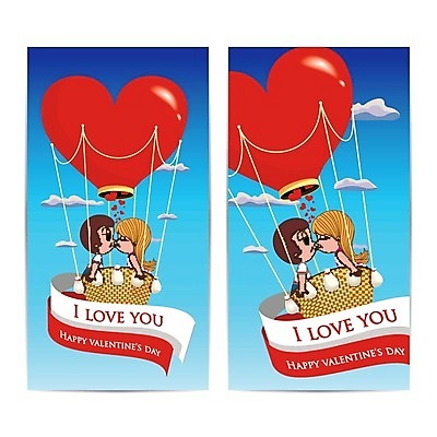 EPS 해외이미지 구름 커플 남자 리본 백그라운드 일러스트 하늘 발렌타인데이 사랑 빨간색 파란색 하트 만화 풍선 해외202004 해외일러스트 자연요소 모양 감정 컬러 관계 데이이벤트 사람 파일형식 벡터 이미지허브