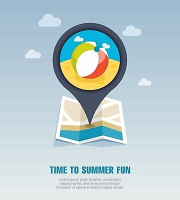 EPS 해외이미지 구름 바다 지도 일러스트 사람없음 여름 여름휴가 바캉스 비치볼 심볼 사인 해외202004 해외일러스트 자연요소 계절 공 휴가 바캉스용품 파일형식 벡터 여름_계절 이미지허브