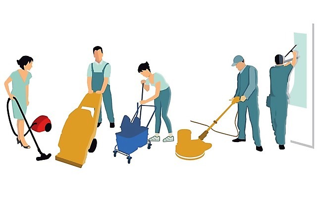 EPS 해외이미지 일러스트 창문 바닥 사람 건물 기계 공구 업무 작업 빗자루 청소 삽 간호 계약 대걸레 돌봄 해외202004 해외일러스트 건축물 비즈니스 모션 도구 청소도구 파일형식 벡터 이미지허브