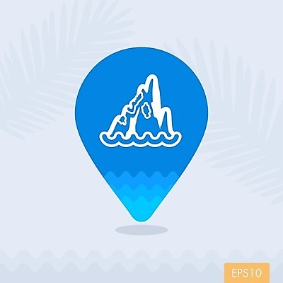 EPS 해외이미지 디자인 바다 섬 여행 지도 일러스트 자연 휴가 풍경 사람없음 물 여름 바위 위치 충고 해외202004 해외일러스트 자연요소 계절 생태계 파일형식 벡터 이미지허브