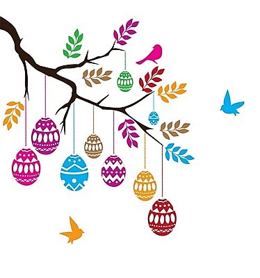 EPS 해외이미지 나무 잎 일러스트 조류 추상 부활절 사람없음 컬러풀 부활절계란 해외202004 해외일러스트 식물 동물 기념일 컬러 무늬 계란 파일형식 벡터 이미지허브