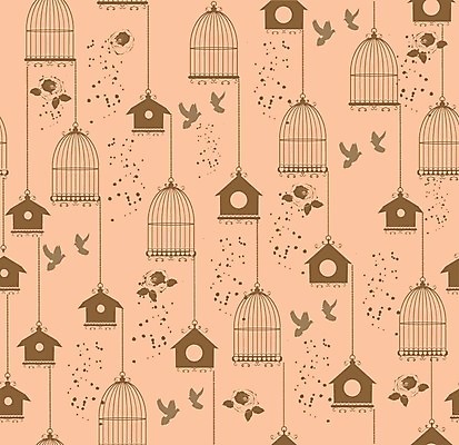 EPS 해외이미지 실루엣 패턴 일러스트 조류 매달리기 사람없음 갈색 둥지 새장 해외일러스트 동물 컬러 무늬 모션 촬영기법 케이지 파일형식 벡터 이미지허브