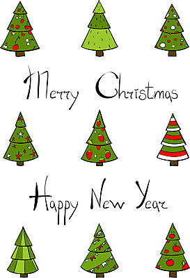 EPS 해외이미지 백그라운드 크리스마스 일러스트 사람없음 크리스마스트리 해피뉴이어 레터링 해외202004 해외일러스트 기념일 새해인사 파일형식 벡터 이미지허브
