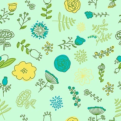 JPG 해외이미지 꽃 잎 패턴 일러스트 사람없음 컬러풀 빈티지 화려 복고 해외202004 해외일러스트 식물 컬러 컨셉 무늬 파일형식 이미지허브