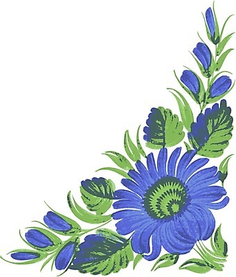 EPS 해외이미지 디자인 꽃 백그라운드 잎 일러스트 수채화 미술 사람없음 파란색 손그림 해외202004 해외일러스트 식물 컬러 문화예술 파일형식 벡터 이미지허브