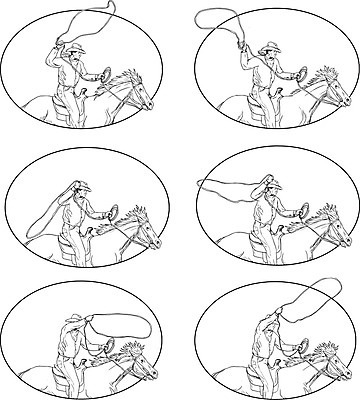 EPS 해외이미지 남자 밧줄 이동 일러스트 잉크 흑백 그래픽 세트 잡기 카우보이 승차 스케치 수집 보따리 그림 손그림 스크래치 로데오 고립 핸드메이드 시리즈 해외202004 해외일러스트 줄 컨셉 모션 촬영기법 미술 사람 파일형식 벡터 이미지허브