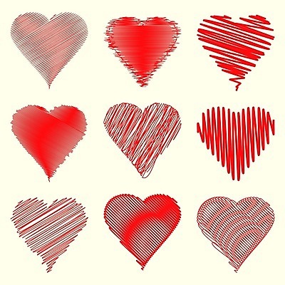 EPS 해외이미지 일러스트 사랑 사람없음 빨간색 하트 지그재그 해외202004 해외일러스트 모양 감정 컬러 파일형식 벡터 이미지허브