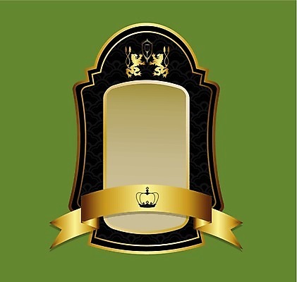 EPS 해외이미지 스티커 일러스트 왕관 프레임 장식 초록색 라벨 검은색 어둠 수확 골동품 화려 황금 고급 우아함 상품 두루마리 복고 귀족 빅토리아 월계수 해외202004 해외일러스트 컬러 컨셉 농업 파일형식 벡터 이미지허브