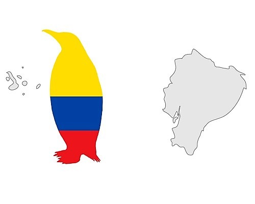 EPS 해외이미지 실루엣 백그라운드 지도 일러스트 빨간색 파란색 노란색 검은색 미국 흰색 심볼 사인 대륙 펭귄 에콰도르 갈라파고스 남쪽 고립 분배 해외202004 해외일러스트 컬러 북아메리카 조류 촬영기법 남아메리카 방향 파일형식 벡터 이미지허브