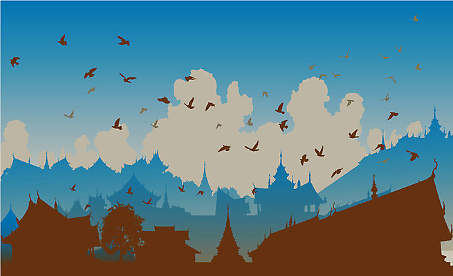 EPS 해외이미지 구름 실루엣 아시아 야생동물 여행 불교 일러스트 건축양식 태국 조류 하늘 동양인 건물 그래픽 파란색 도시풍경 중국 도시 사찰 역사 비둘기 윤곽 타운 사리탑 이국적 해외202004 해외일러스트 자연요소 동물 건축물 건축 나라 종교 컬러 종교건축 촬영기법 인종 풍경 탑 파일형식 벡터 이미지허브