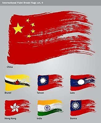 EPS 해외이미지 디자인 여행 컨셉 일러스트 세트 세계 중국 페인트 붓 대만 대륙 라오스 홍콩 전국 해외202004 해외일러스트 아시아 파일형식 벡터 이미지허브