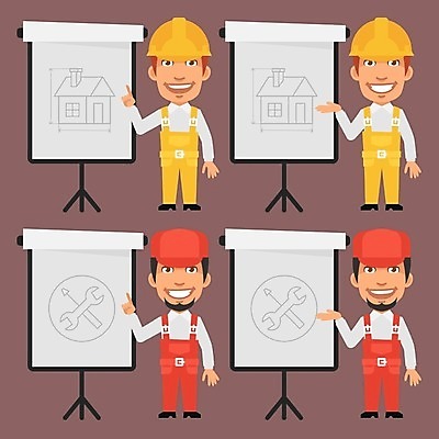 EPS 해외이미지 캐릭터 디자인 산업 종이 일러스트 비즈니스 미술 사람 그래픽 세트 가운 업무 플랫 만화 수집 가득함 오브젝트 클립 주인 건축업자 마스코트 캐리커처 캡모자 강조 해외202004 해외일러스트 일러캐릭터 모자_잡화 옷 건축 문화예술 작업 그림 파일형식 벡터 이미지허브