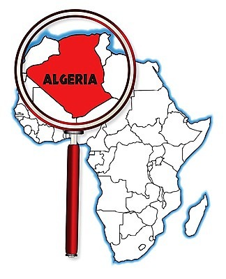 EPS 해외이미지 지도 일러스트 아프리카 미술 그래픽 빨간색 검은색 흰색 그림 윤곽 확대경 고립 알제리 지리 해외202004 해외일러스트 나라 컬러 문화예술 파일형식 벡터 이미지허브