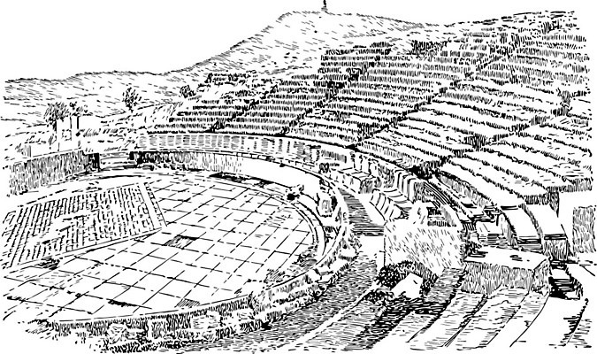 EPS 해외이미지 1 선 일러스트 미술 사람없음 검은색 흰색 오픈 극장 그림 판화 아크로폴리스 양발 해외202004 해외일러스트 컬러 문화예술 그리스 파일형식 벡터 이미지허브