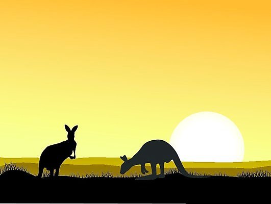 EPS 해외이미지 동물 실루엣 백그라운드 일러스트 그림자 풍경 사람없음 태양 노란색 일출 검은색 일몰 호주 사파리 캥거루 평야 해외202004 해외일러스트 자연요소 컬러 포유류 자연 촬영기법 노을 오세아니아 파일형식 벡터 이미지허브