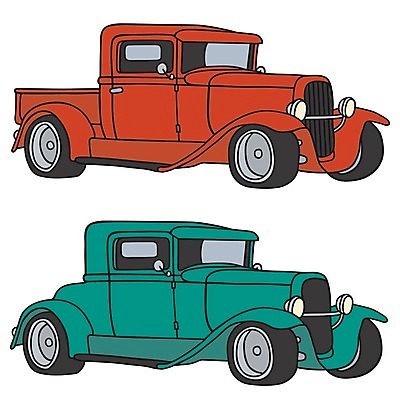 EPS 해외이미지 도로 스포츠 일러스트 교통시설 자동차 빨간색 초록색 수확 클래식 만화 짐차 모터 옛날 해외202004 해외일러스트 길 육상교통 컬러 교통 컨셉 농업 시설 파일형식 벡터 이미지허브