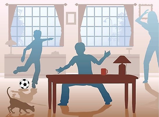 EPS 해외이미지 어린이 스포츠 거실 일러스트 공 놀이 탁자 엄마 주택 실내 소년 내부 그래픽 친구 축구 게임 발사 쌍둥이 형제 충격 골키퍼 골 해외202004 해외일러스트 남자 가구 가족 관계 운동선수 사람 건물 구기 파일형식 벡터 이미지허브