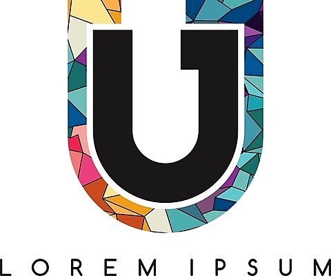 EPS 해외이미지 알파벳 일러스트 타이포그라피 사람없음 U 기하학 폴리곤 지오메트릭 해외202004 해외일러스트 문자 영어 무늬 파일형식 벡터 이미지허브